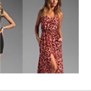 Women's Karina Grimaldi Jamaica Maxi Coral Exotic Leopard Print Dress